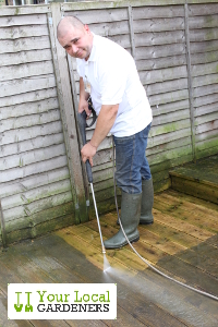 Expert jet washing treatment for your garden.